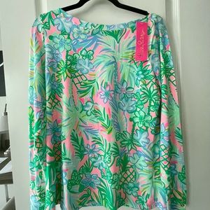 Lilly Pulitzer Aleah Top Pelican Pink Coconut Row